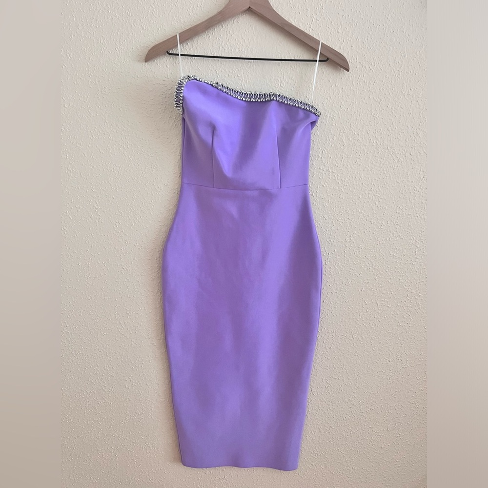 SHEIN Purple Strapless Bodycon Dress for Cocktail